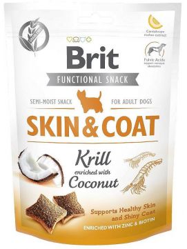 Brit Care Functional Snack Skin & Coat Sierść Krill Kryl Kokos Przysmak Dla Psa 150 g