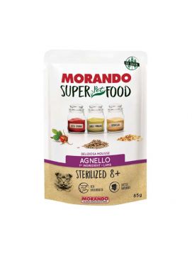Morando Super Food 8+ Mokra Karma Dla Sterylizowanych Starszych Kotw Mus z Jagniciny 85 g