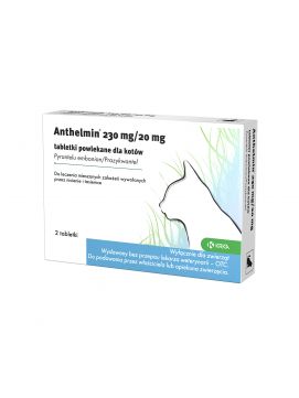 Anthelmin 230 mg/20 mg Tabletki na Odrobaczanie Dla Kota 2 Tabletki