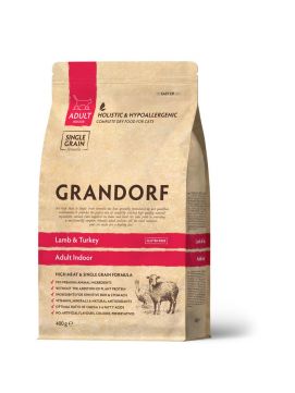 Grandorf Lamb & Turkey Adult Indoor Karma Dla Dorosłych Kotów 400 ﻿g