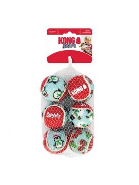 Kong Holiday Squeakair Balls Piłki Świąteczne Dla Psa 6 Sztuk