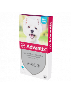 Bayer Advantix Spot On dla Psów od 4 do 10 kg 4 x 1 ml