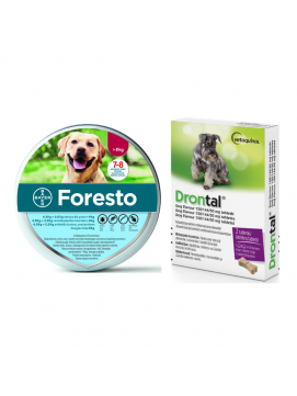 Pakiet Foresto dla Psa powyej 8 kg + Drontal Dog Flavour 2 Tabletki
