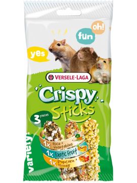 Versele Laga Crispy Sticks Omnivores Triple Variety Pack Kolby Dla Chomików, Wiewiórek, Myszoskoczków, Myszy i Szczurów 3 Smaki