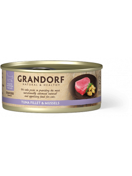 Grandorf Tuna Fillet & Mussels Karma Dla Kota Filet z Tuńczyka i Małże 70 g
