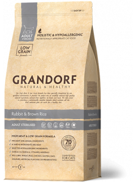 Grandorf Rabbit & Brown Rice Sterilised Cat Karma Dla Kotów Sterylizowanych 400 g