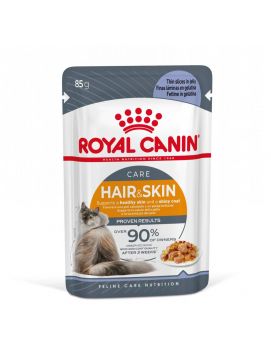 ROYAL CANIN Hair&Skin w galaretce karma mokra w galaretce dla kotów dorosłych, zdrowa skóra, piękna sierść 85 g