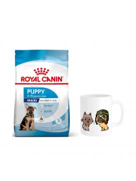 Pakiet ROYAL CANIN Maxi Puppy Karma Sucha Dla Szczeniąt Od 2 Do 15 Miesiąca Życia Ras Dużych 15 kg + Kubek z Twoim Pupilem !
