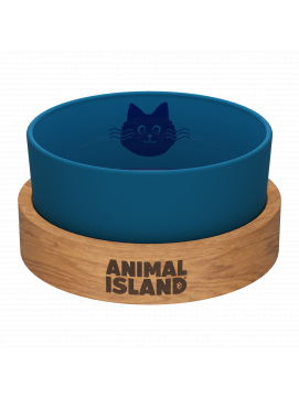 Animal Island Szklana Miska Dla Kota Rozmiar S 900 ml Niebieska